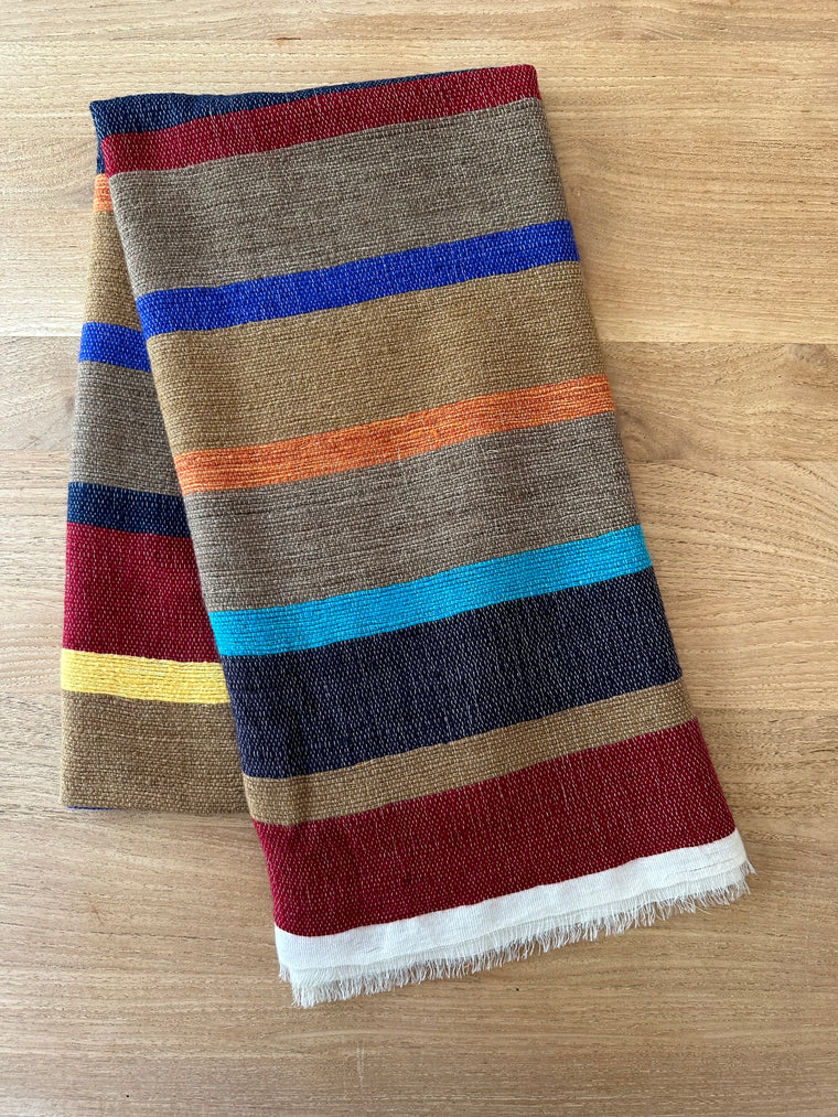 Cashmere Shawl Thakali Stripes made with upcycled yarn